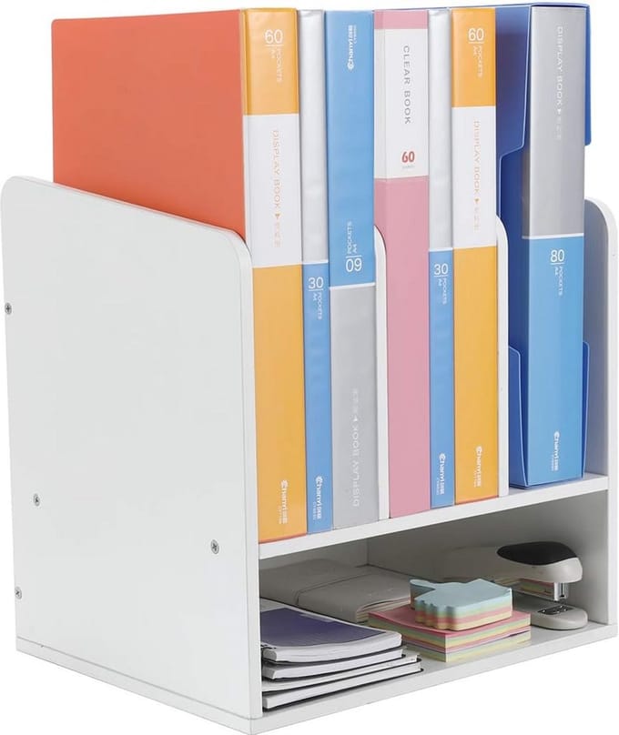 Houten bureaublad A4 - Opgeruimde bestanden, papierorganizer, magazines en archivering