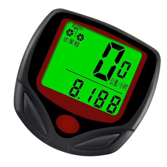 Fiets Stopwatch Multifunctioneel Hoge Nauwkeurigheid Nachtverlichting Display Fiets Snelheidsmeter Kilometerteller green