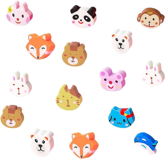Set van 50 Dieren Mini Gummetjes, Perfect voor Feestjes, School en Creatieve Activiteiten