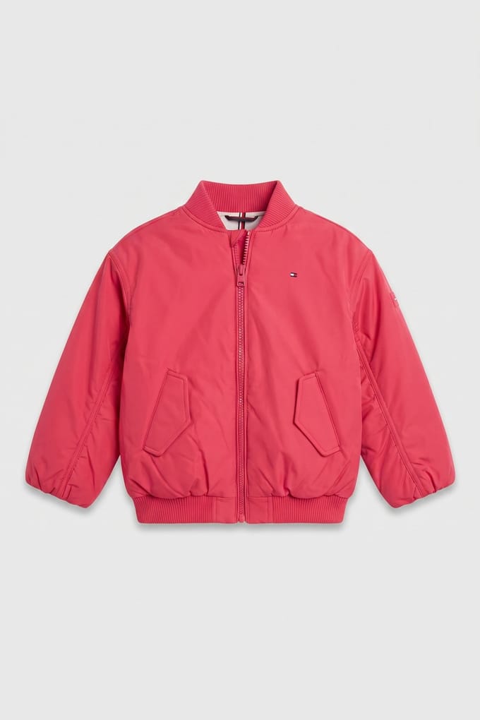 Tommy Hilfiger Girls Padded Bomber Vintage Cerise Größe: 6 | Jacken Outlet | kids | Rosa