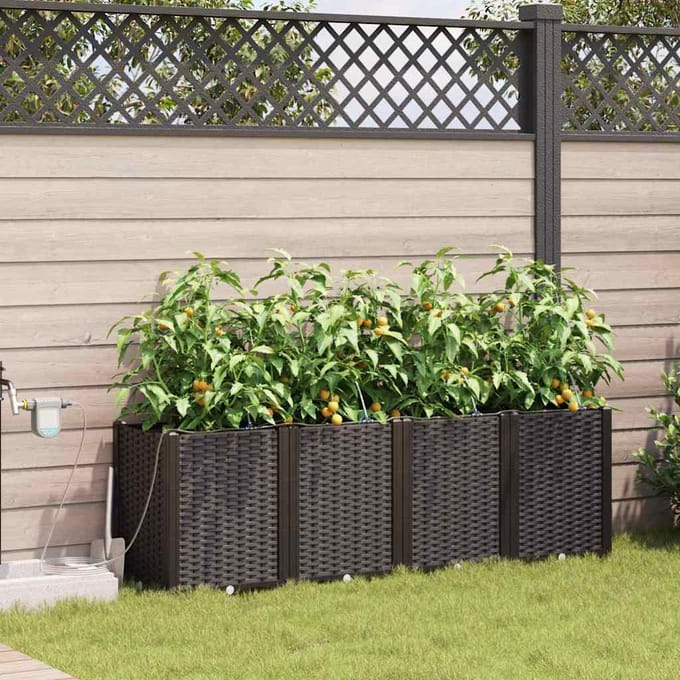 vidaXL - Plantenbak - 4 - st - Bruin - 160 - x - 40 - x - 52 - cm - PP