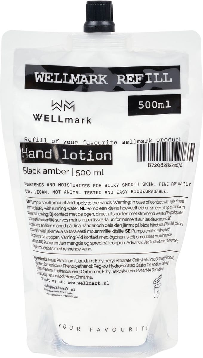 Wellmark Refill Hand lotion - Dark Amber 500ml