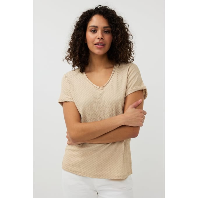 EsQualo Top Slv/lss Structure Sand Taglia: S | Magliette intime Outlet | Donna | Marrone