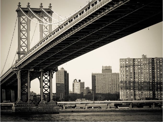 Fotobehang - Manhattan Brug, New York.