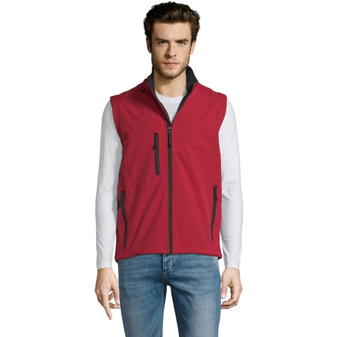 SOLS Heren Rallye Softshell Mouwloos Gilet (Peperrood)