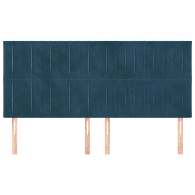 vidaXL - Hoofdbord - donkerblauw - 200x5x118/128 - cm - fluweel
