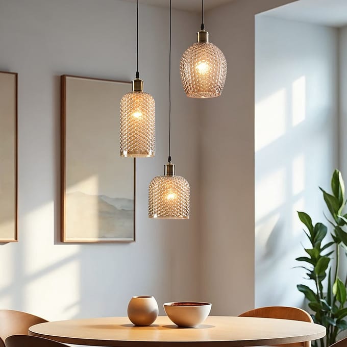 LumenXL Moderne 3-lichts hanglamp - amber glas - Lana