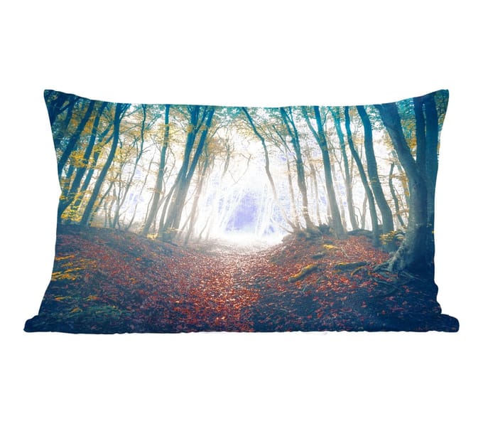 Sierkussens - Kussentjes Woonkamer - 60x40 cm - Bos - Mist - Zon - Herfst