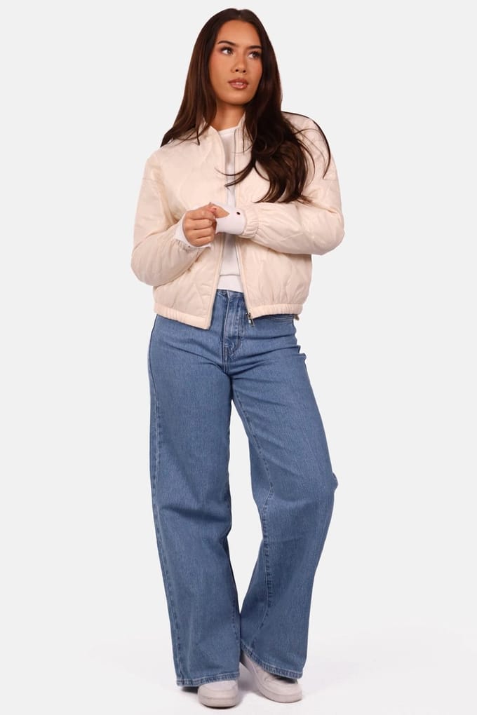 Getdrezzed Jasje - Maat: L - Bomber jasje met ritssluiting beige
