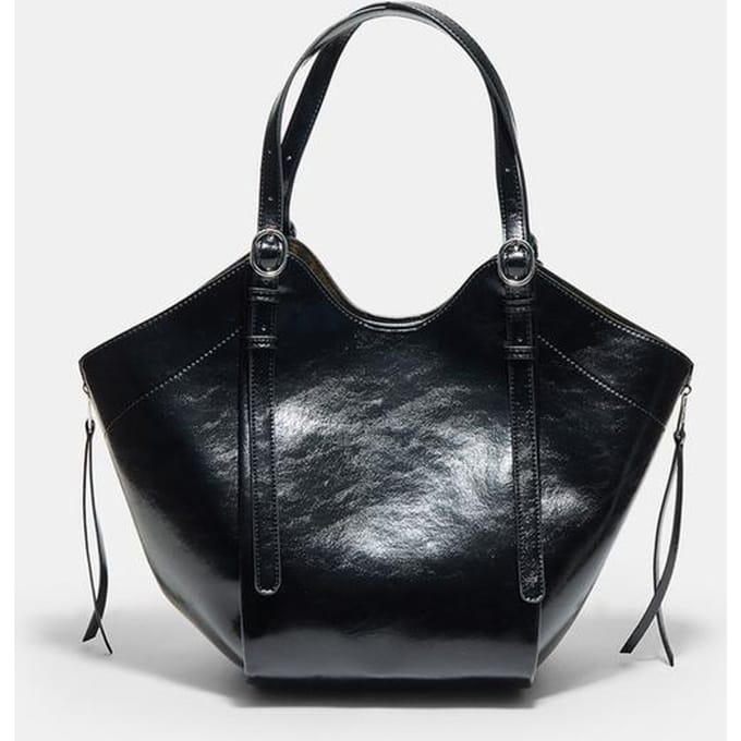 Stradivarius Shopper-schoudertas met gespen  Zwart OS