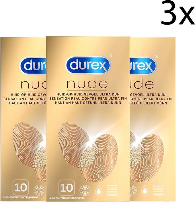 Durex Condooms Nude 10st - 3 Stuks - Voordeelverpakking