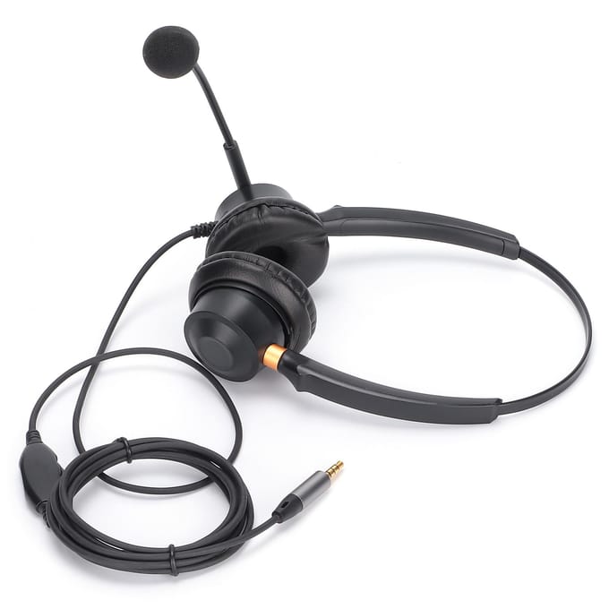 Binaurale Headset Aluminium Behuizing Telefoon Headset met Microfoon en Audio Bediening