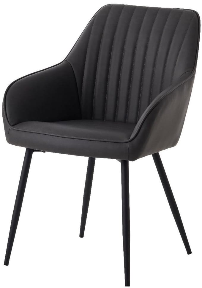 Nordic Home - Angelo armstoel pu-leer streep - grijs