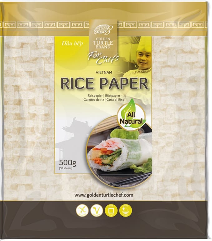 Golden Turtle Chef Rijstpapier vierkant 19cm 15 x 500 g