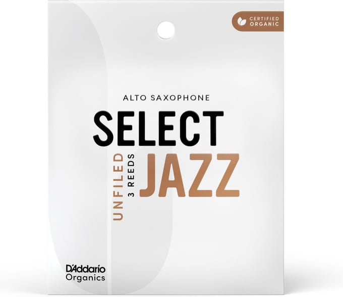 D'Addario ORRS03ASX2M Organic Select Jazz Unfiled Altsaxofoonrieten, Sterkte 2 Medium, Individueel Verzegeld, 3-Pack