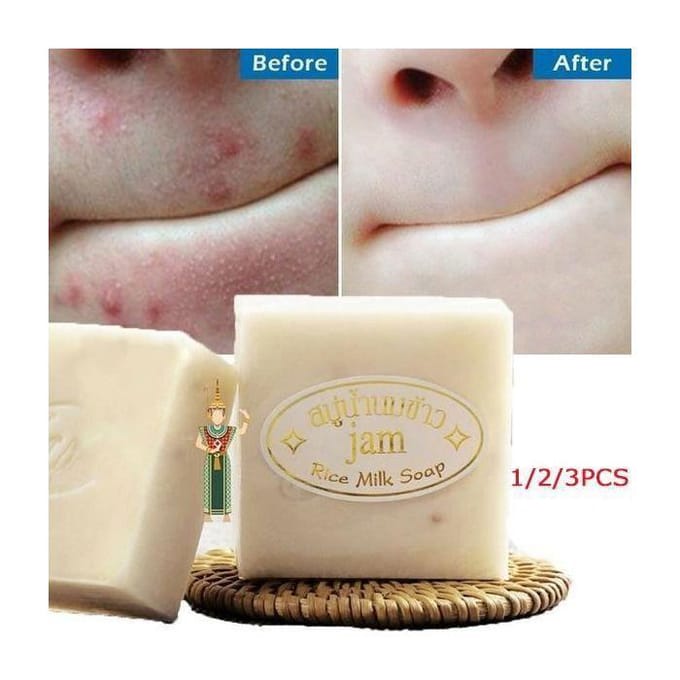 Savon artisanal - Jam - Lait de Riz - 4 x 60g - Éclaircissant - Hydratant - Sans parabène