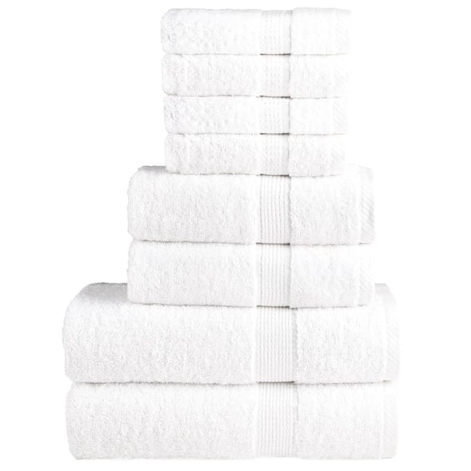 vidaXL - 8-delige - Handdoekenset - SOLUND - 600 - g/m² - wit
