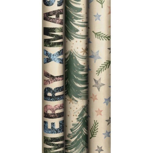 Stewo kerst cadeaupapier mindful yule, formaat 70 x 200 cm, assorti
