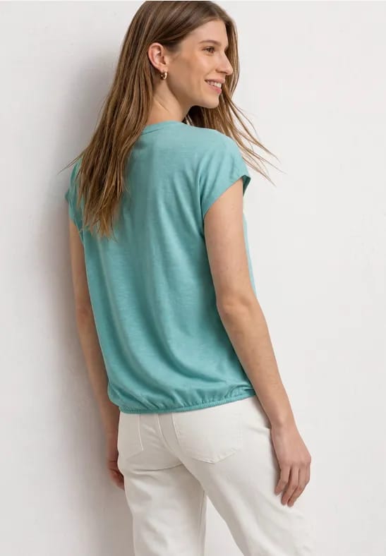 Shirt met losse schouders en gespleten hals