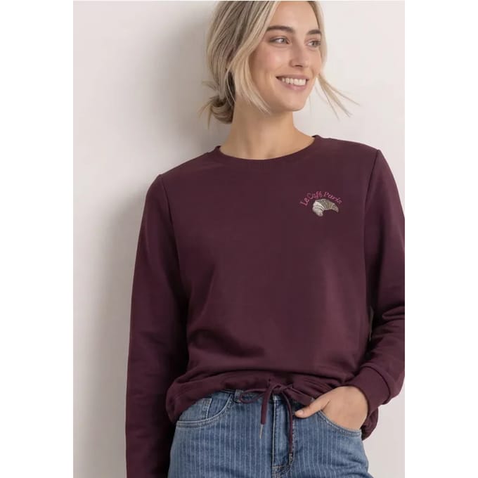 Sweatshirt met ronde hals en borduursel
