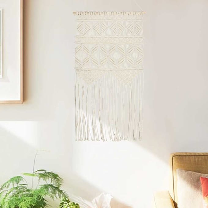 vidaXL - Wandhanger - macramé - 40x80 - cm - katoen