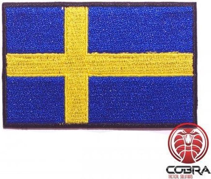Vlag Zweden geborduurde patch embleem | Strijkpatch embleemes | Military Airsoft