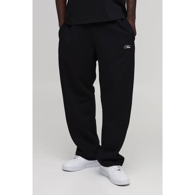Essentiële Baggy Men's Script Joggingbroek | Black | Size Medium