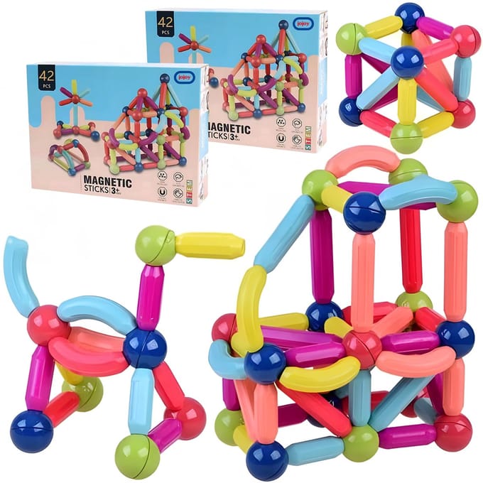 Jojoy - 2 Sets - Magnetische Blokken - 84 Stuks (2x42) - Educatief Speelgoed - Bouwblokken - SUPERBLOCK