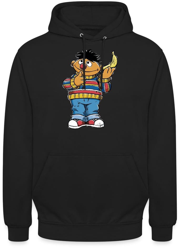 Sesamstraat Ernie Banana Telefoon Hoodie Unisex