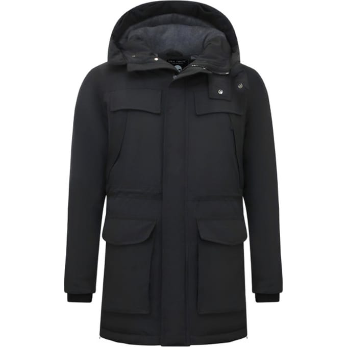 Lange Heren Parka Jas met Capuchon - 891- Zwart