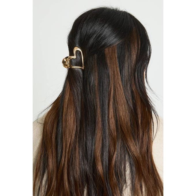 boohoo Dames Liefdeshart Metalen Klauwclip | Goud