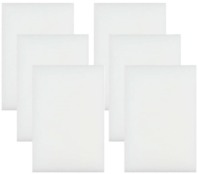 Benson Wonderspons - 6x stuks - wit - 12 cm - melamine - schoonmaken met water