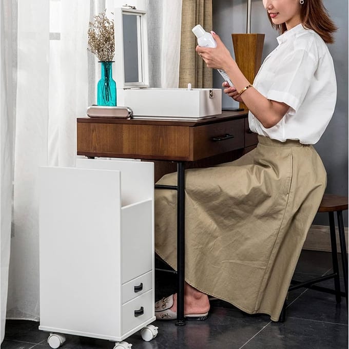 Kaptafel Kast - Dressing Table Make-up - Schoonheidsbenodigdheden Opbergen - Draagbaar Make-upkoffer - 50 Grams - Wit