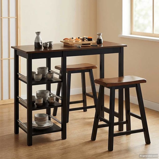 Vidaxl Ensemble de Bar, 3 Pièces, MDF, Noir