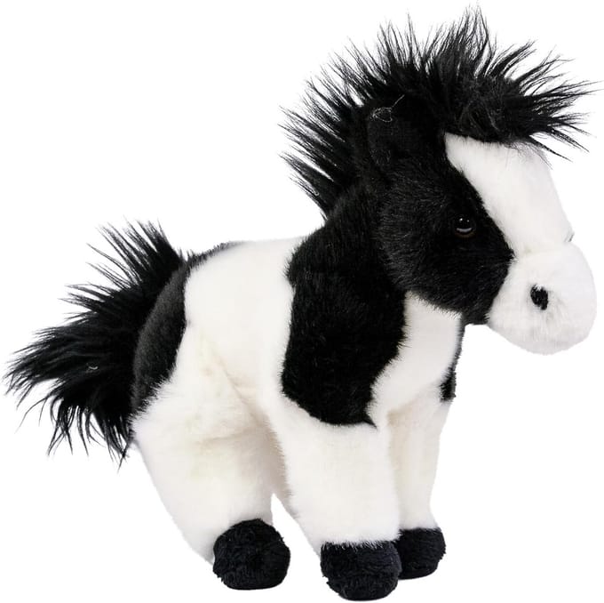 Pluchen paard zwart-wit staand 20 cm knuffeldier speelgoed