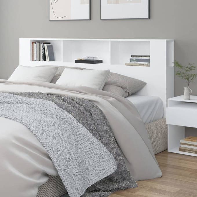 vidaXL - Hoofdbordkast - 200x18,5x104,5 - cm - wit