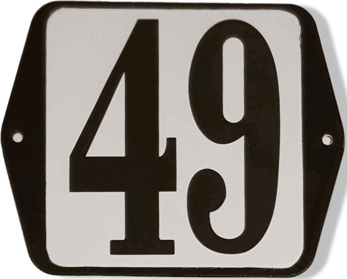 Huisnummer standaard nummer 49