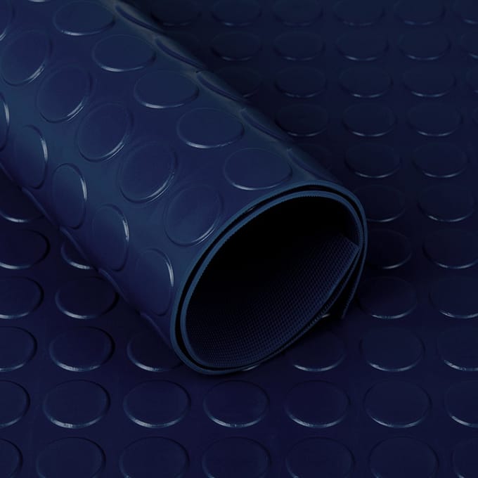 Rubbermagazijn - Noppenloper - Donkerblauw - Dikte 3mm - 120cm breed - Lengte 2 meter