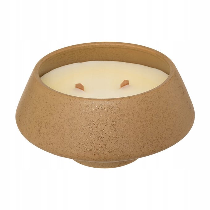 Geurkaars Bruin met Houten Pit, 580g, 30u Brandduur, 18x9cm