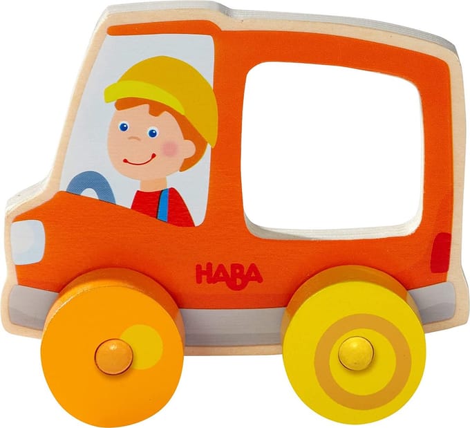 Haba baby [0.8 jaar +] Duwfiguur vuilniswagen