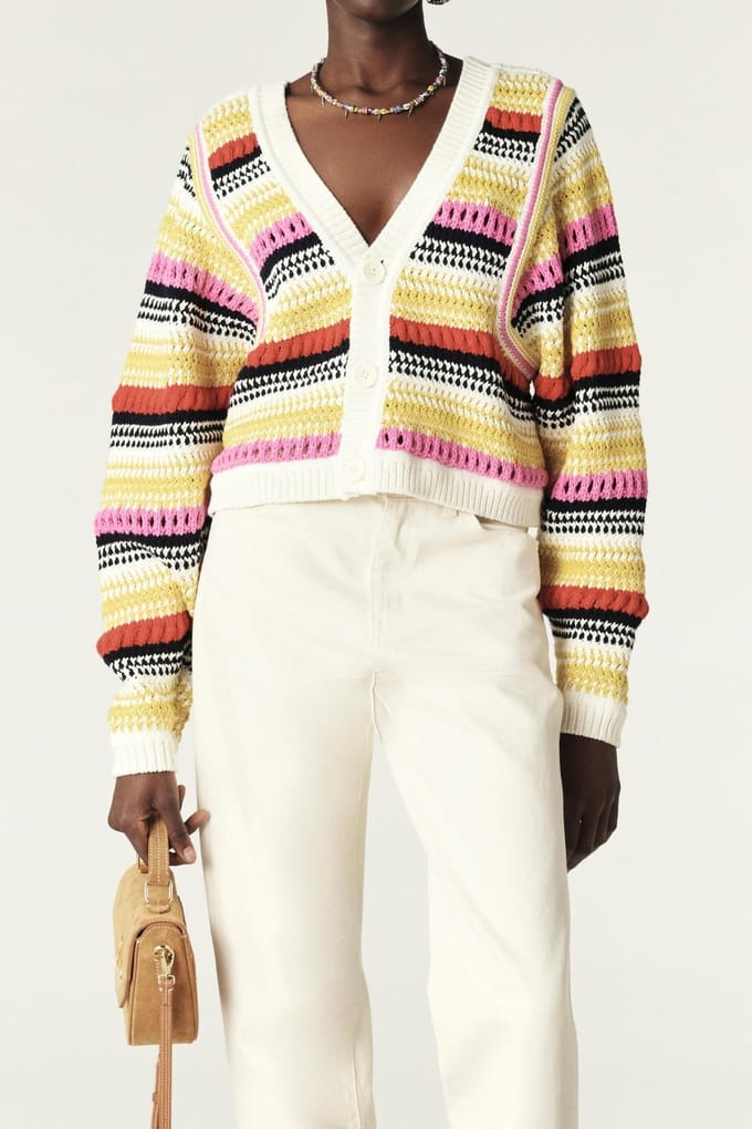 BA&SH Pull Romy Multico Size: L | Cropped Jackets Outlet | Dames | Zwart