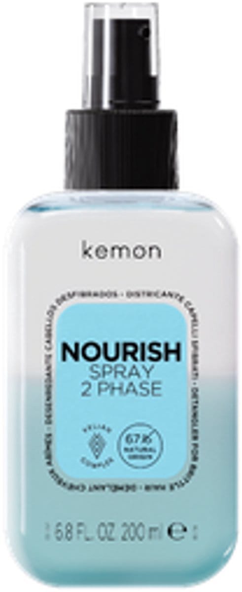 Kemon, Spray 2 Phases Nourtish, Traitement Spray pour Cheveux, Nourrissant, 200 ml