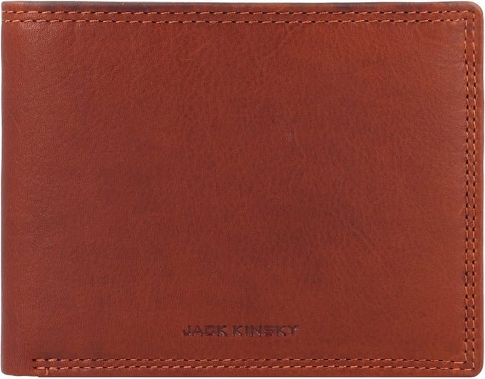 Jack Kinsky Montreal Portemonnee RFID-bescherming Leer 12 cm - Jongens - Horizontaal - cognac
