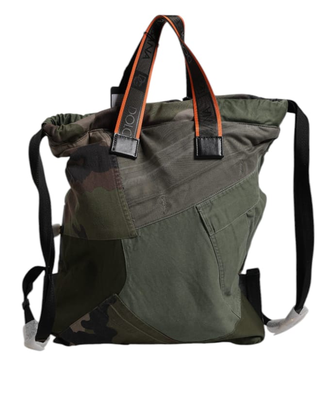 Militairgroene Patchwork Rugzak