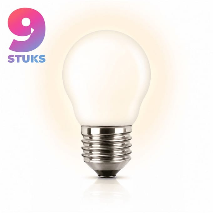 9x Kogel Gloeilamp E27 - 25W - Warm Wit Licht (2700K) - 215 lm - 1 jaar - Dimbaar