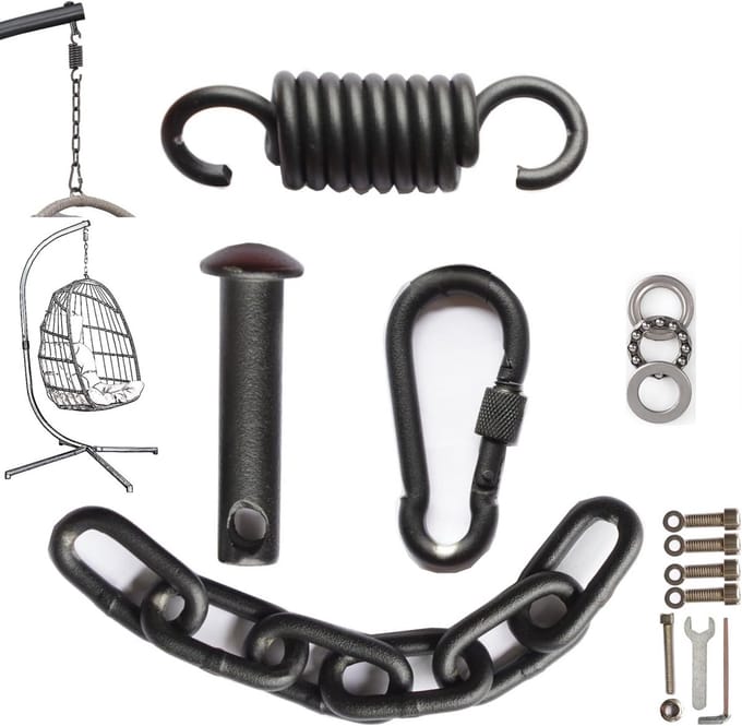 Hangset voor terrasschommel en eierstoel - 250 kg Gewichtscapaciteit, Inclusief Montageaccessoires