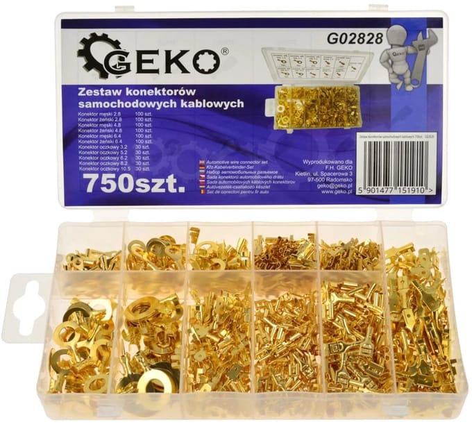 GEKO Terminal Connector Set - 750 stuks - Diverse maten - Ongeïsoleerd