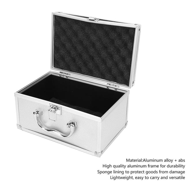 230*150*125mm Aluminiumlegering Gereedschapskist Draagbare Display Case Instrumentatie Box black