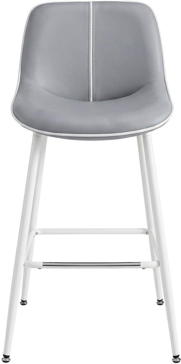 VASAGLE - Barkruk - Set van 2 - Ergonomische Rugleuning - Kunstleren Zitting - Verstelbare Metalen Poten