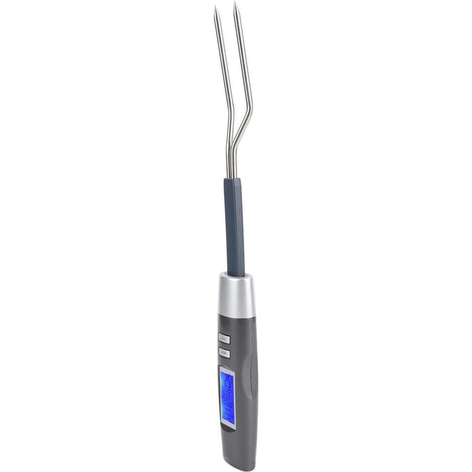 Digitale BBQ Vleesthermometer Vork Grillvork met LCD-display gray